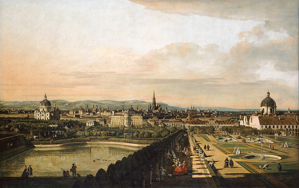 Bernardo Bellotto, called Canaletto - Vienna Viewed from the Belvedere Palace
https://commons.wikimedia.org/wiki/File:Bernardo_Bellotto,_called_Canaletto_-_Vienna_Viewed_from_the_Belvedere_Palace_-_Google_Art_Project.jpg